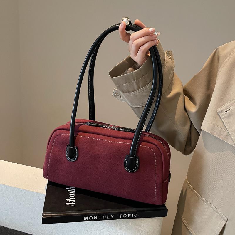 Premium Retro Textur Matte Tasche Damen Neue Trendige Frühling Rote Schulter Achseltasche