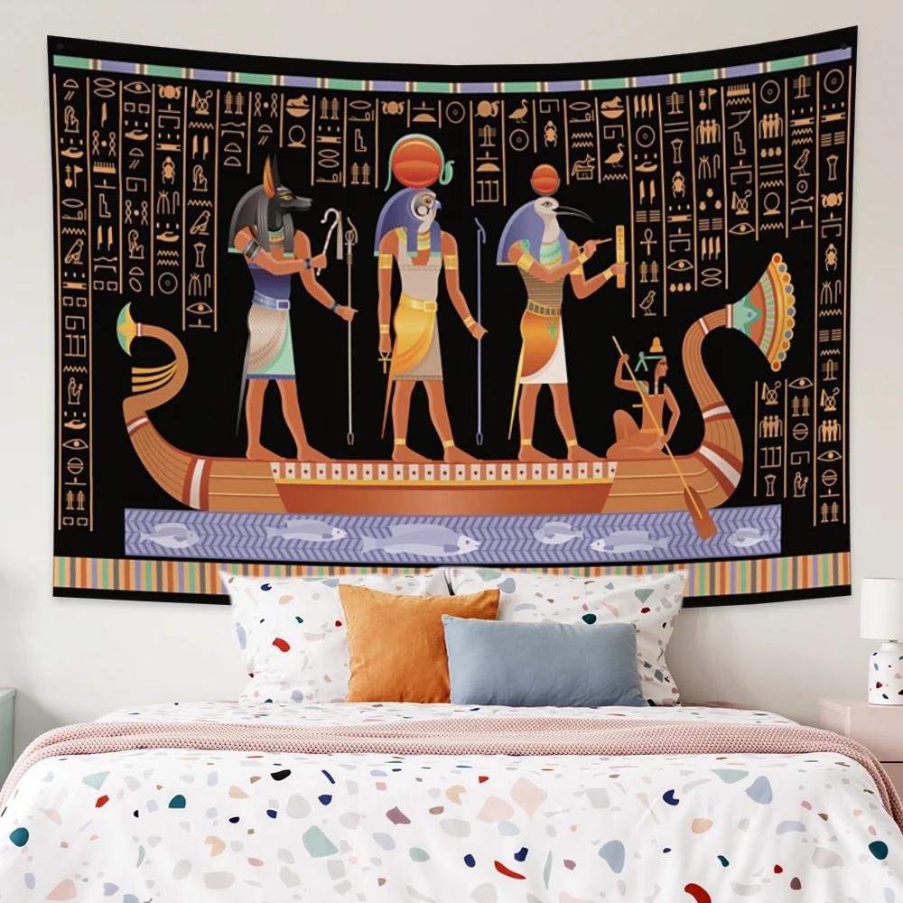 Ancient Egyptian Tapestry  Pharaohs  Hieroglyphics for Bedroom Decor Historical Style Enhance Your Space with Cultural Charm