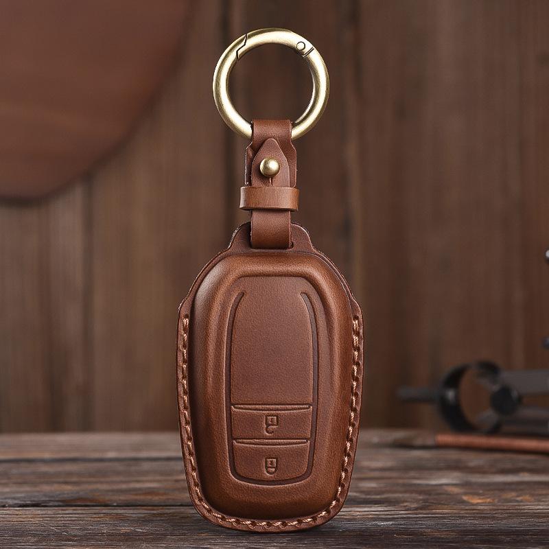 Retro Old Style Handmade Real Cowhide Car Key Cover for Toyota Bag Case