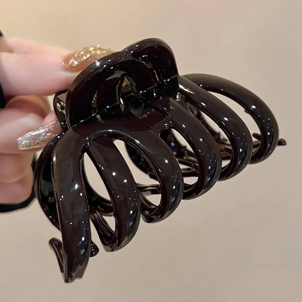Updo French Style Pumpkin Hair Claw Large Cute Hair Grab Temperament 9cm/3.54inch Shark Clip Female