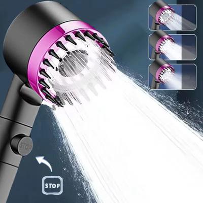 Pommeau de douche Filtre de douche à quatre modes Accessoires de salle de bain Pommeau de douche Massant Accessoires de douche Boutons de douche Ameublement
