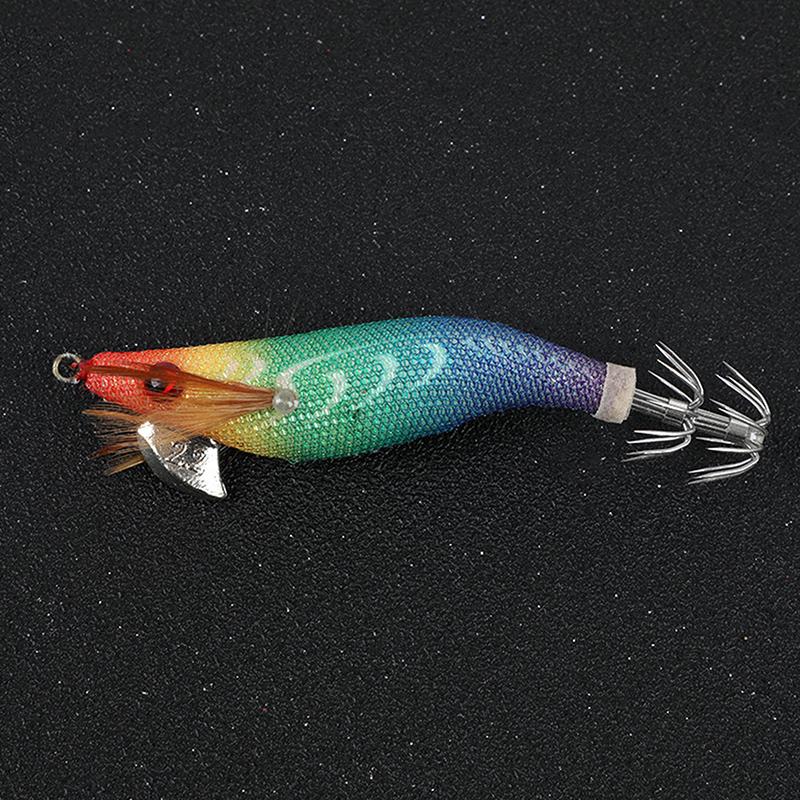 1/5Pcs Fishing Lures Wrapped Prawn Lure Octopus Shrimp Wood Baits Squid Jig Fishing Hooks For Saltwater Freshwater Fishing