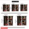 2pcs 2D Flat Printing Christmas Party Curtain Christmas Fireplace Stockings Presents 100% Polyester Without Electricity 0 for