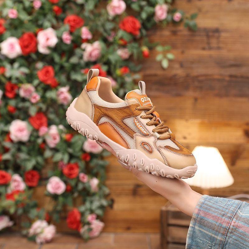 

Мягкая кожа немецкие тренировочные туфли женские 2025 весна и лето новая шнуровка нескользящая мягкая подошва удобная студенческая спортивная и повседневная обувь 39 жёлтый