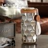 Cană de cafea din oțel inoxidabil cu căptușeală ceramică de 410 ml, pahar termic vidat cu afișaj de temperatură, termos de cafea etanș