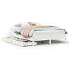 Vidaxl Bed Frame Without Mattress, White, 135X190 Cm, Solid Pine Wood
