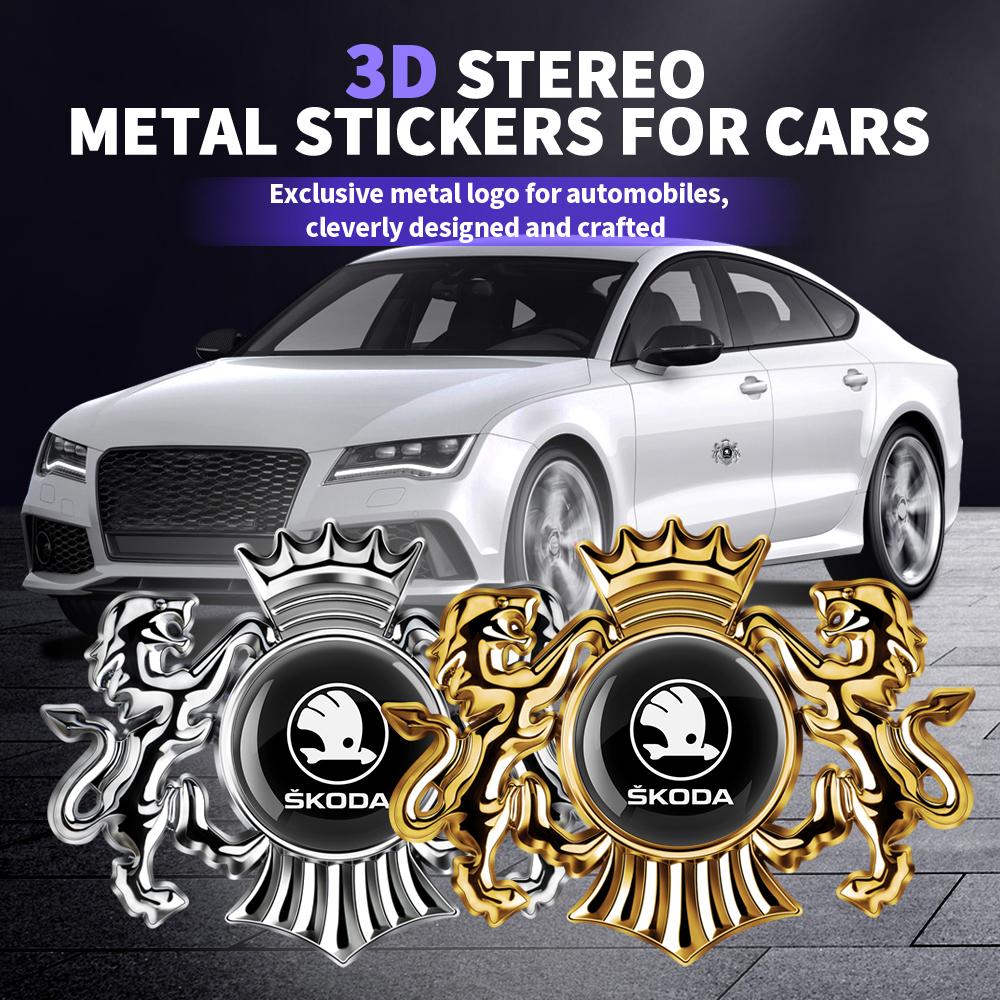 bfdqw8 3D Metal Car Crown Styling Body Trunk Decoration Sticker Badge Accessories For Skoda Octavia 2 Fabia Karop Superb Rapid Kodiaq