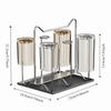 Stainless Steel Cup Drying Rack Upside-Down Saving Space Glass Cup Storage Rack with Handle Large Capacity