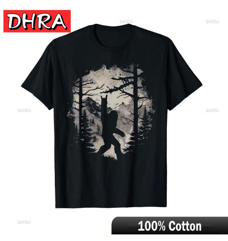 Bigfoot Rock On In Mountain Forest Graphic T-shirt XXXL