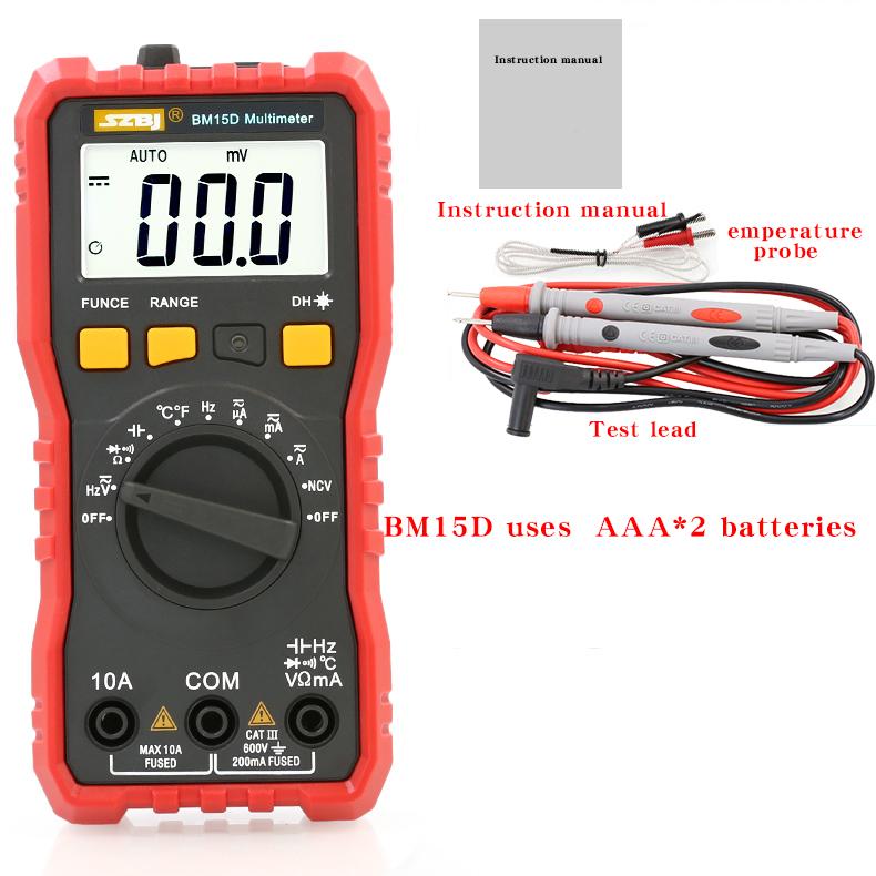 SZBJ BM15Z Multifunctional Household Automatic Digital Multimeter with High Precision and Capacitance Measurement.