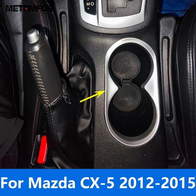 

Interior Accessories For Mazda CX-5 CX5 2012 2013 2014 2015 Matte Front Center Console Water Cup Panel Cover Trim Car Styling