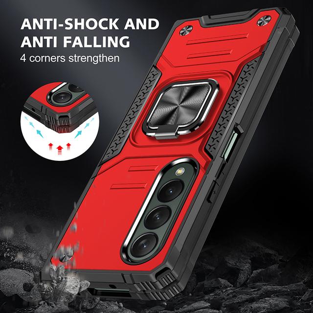 Anti-Staub-Fingerring-Halter-Coque-Hülle für Samsung Galaxy Z Fold4 5g Fold 4 Zfold4 Harte, starke Abdeckung für Samsung Z Fold4-Hüllen