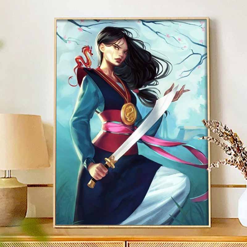 Disney Diamond Painting Kit Mulan Warrior Mushu Hand Embroidery 5D DIY Diamond Art Home Decor Creative Handicrafts Wall Gift Art Work