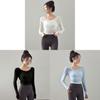 T Shirt Women Long Sleeve Polyester Sexy Back Tie Yoga Top For Workout And Casual Wear