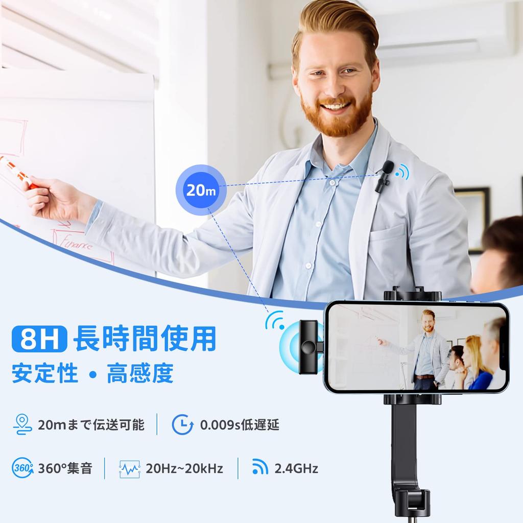 CINTYP Wireless Lavalier Microphone Dual Clip-On 360° Sound Pickup Noise Reduction Auto Sync No App Bluetooth Free 6-8H Live Streaming TikTok YouTube