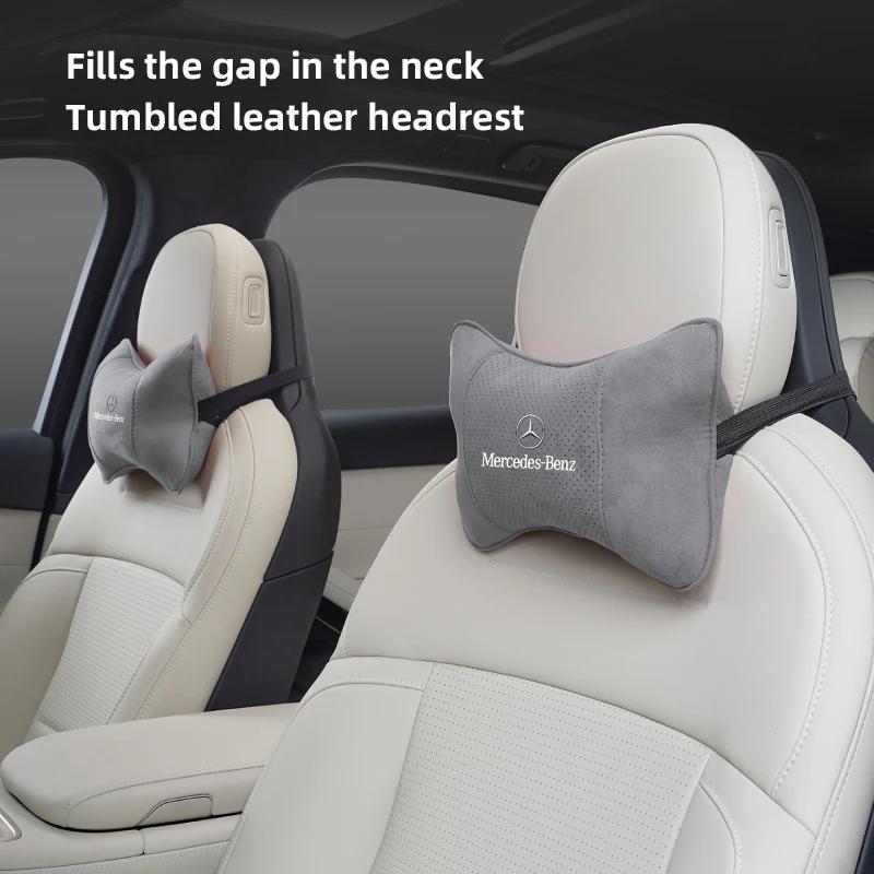Almohada Protectora de Cuello Transpirable de Malla para Reposacabezas de Asiento de Coche GLC GLB Para Mercedes Benz AMG W204 W205 W203 W211 W212 W213 W201 W210 W