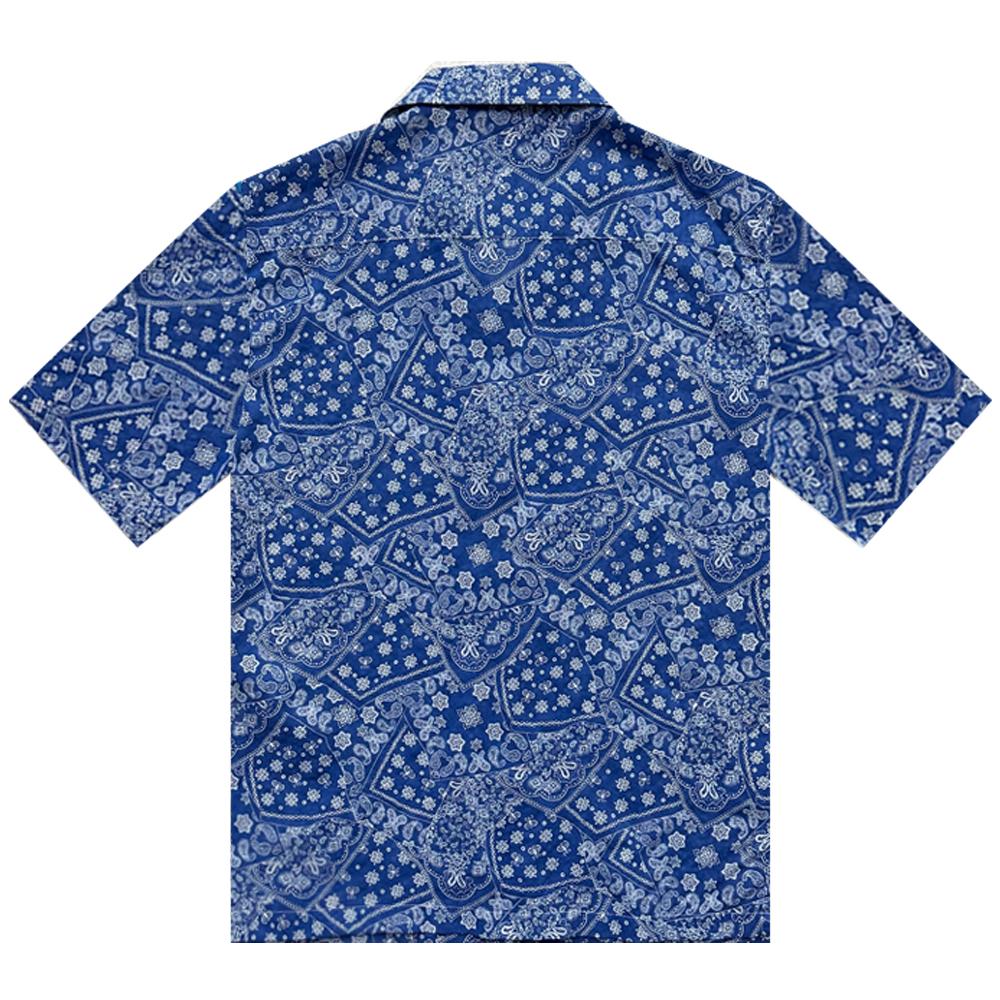 Deosyeocheuhauseu Hawaiian Shirt Cotton Paisley-Blue
