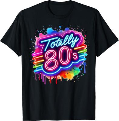 Retro 1980's Colorful Totally 80's Funny 80 Rave Theme Party Unisex Shirt