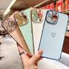 Luxury Electroplated Love Heart Phone Case For iPhone 11 12 13 14 15 16 Pro Max XS X XR Max Plus Soft Silicone Cover