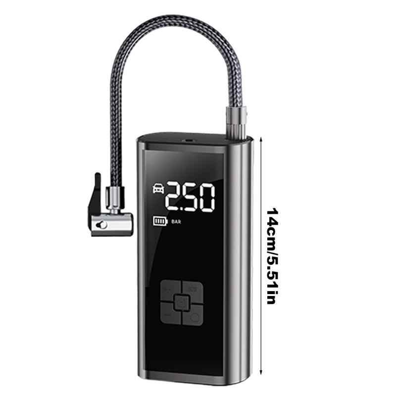Digital Car Air Pump Compact Tire Inflator For Car Electric Cordless Automobiles Tire Pump With LED Lighting Design Outdoor