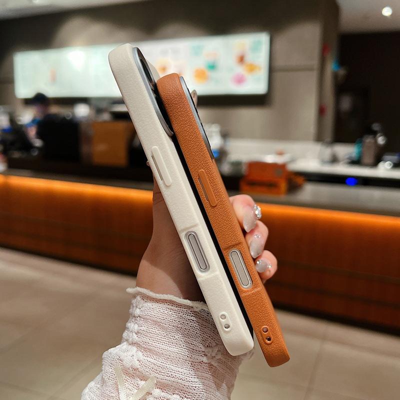 For iPhone 16 Pro Max 15 Pro 14 13 12 11 Case Deer Pattern Solid Color TPU Leather Texture Soft Matte Shockproof Phone Cover
