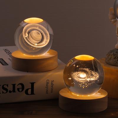 Natale Creativo Sole Galassia Incandescente Sfera di cristallo Ornamento Via Lattea Luce notturna Camera da letto Decorazioni sul comodino Regalo di Natale Decorazioni per il desktop