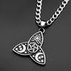 Witch Triquetra Trinity Celtic Knot Pendant Necklace Stainless Steel Pentagram Triple Sun Moon Star Goddess Necklaces Jewelry