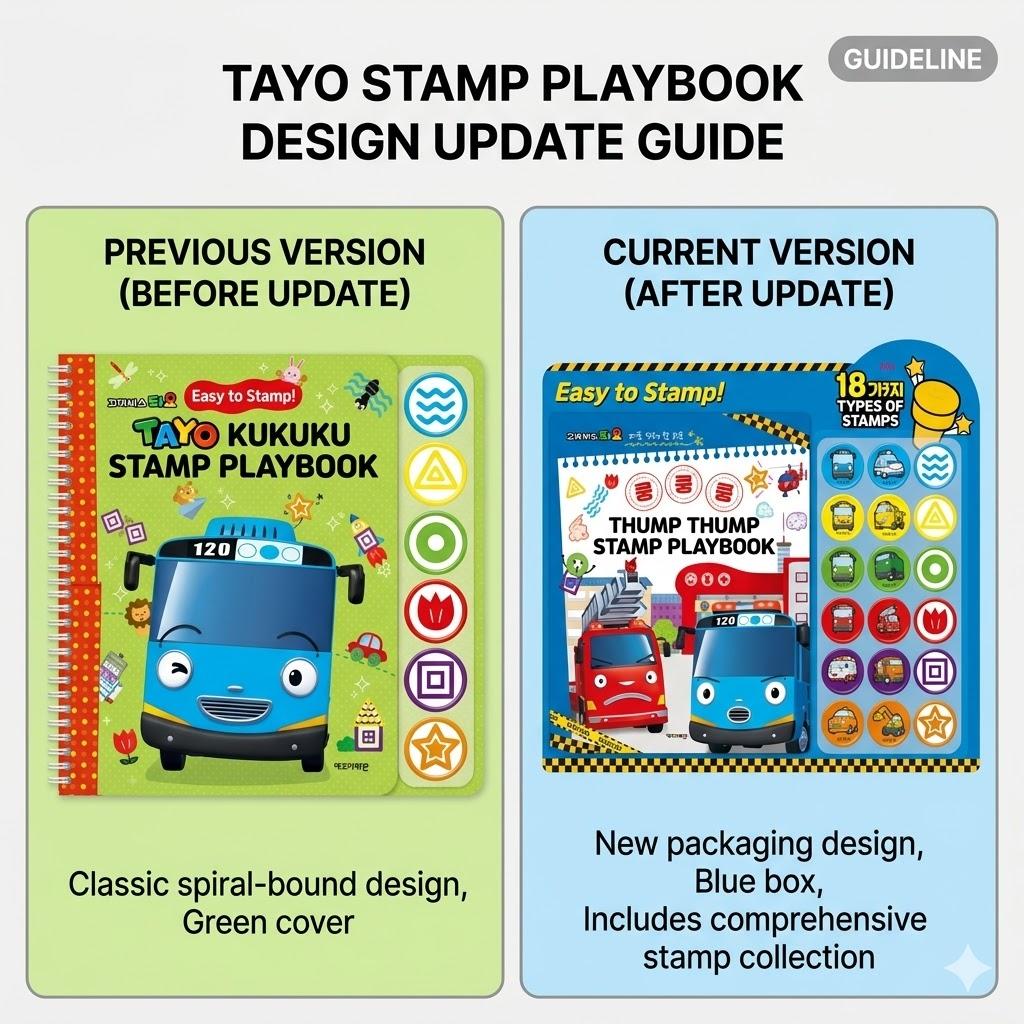 Çocuk Simgesi Tayo Thump Thump Thump Damga Oyun Kitabı, Çocuk Simgesi Kore popüler oyuncakları