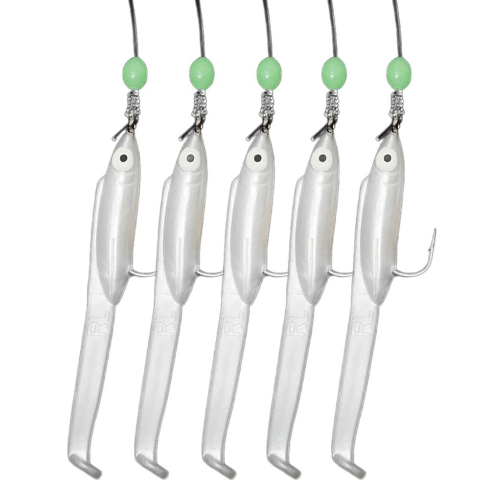 Sea Fishing Rigs Cod Hook Lures Fishing Rigs Luminous Baits Glow Fishing Lures with String Hook for Freshwater Saltwater