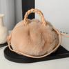 Multi Functional Furry Shoulder Bag Fashionable Women Bucket Handbag Soft Plush Crossbody Bags Fashion Fur Cloud Bags