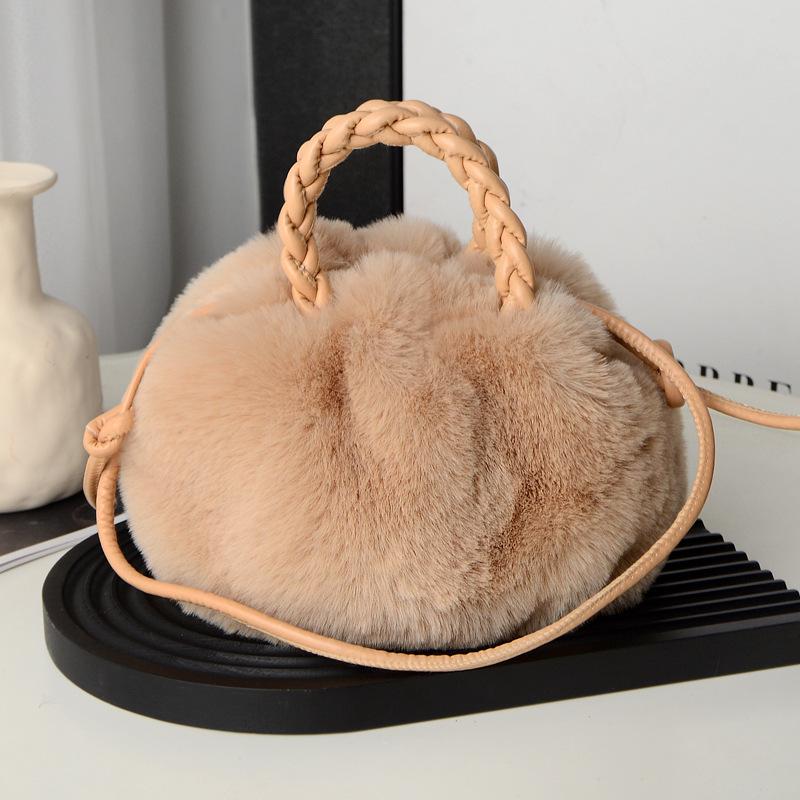 Multi Functional Furry Shoulder Bag Fashionable Women Bucket Handbag Soft Plush Crossbody Bags Fashion Fur Cloud Bags