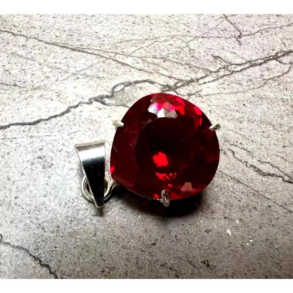 Natural Burmese Red Ruby 26.85 Ct Pear Cut Pendant  Certified Gemstone