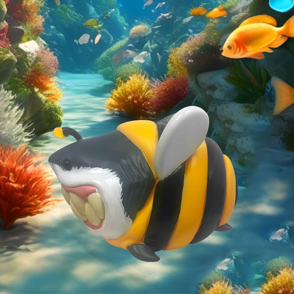 Resin Shark Bee Ornament Spoof Animal Statue Ornament  Children's Birthday Gifts
