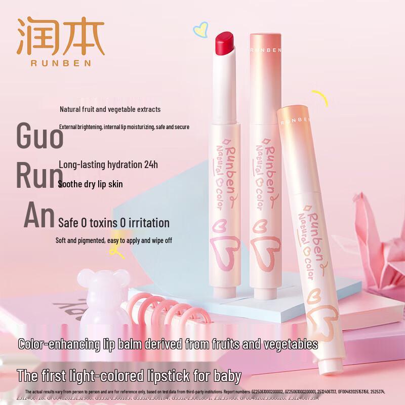 RUNBEN Kids Lip Balm & Lipstick
