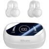 Wireless Earbuds Open Ear Clip Headphones Air Conduction Earbuds LED Power Display Earphones Sport Bluetooth 5.3 Headphones (White)