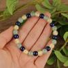 Festive Gifts Green Aventurine Dark Blue Glass Golden Crackle Crystal Beaded Bracelet Fresh Fashion Jewelry For Men Women Daily Wear Gift