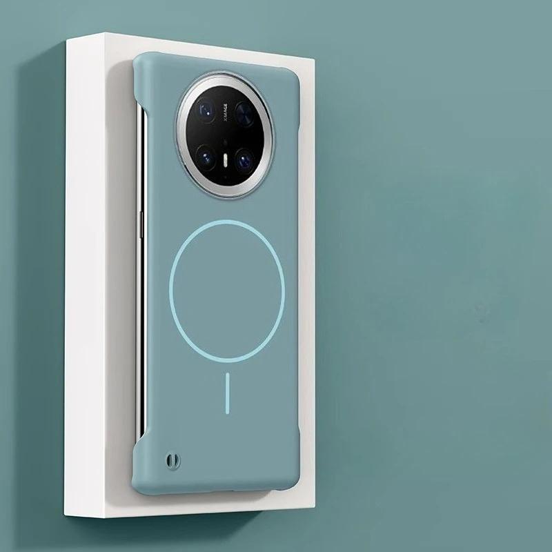 

Магнитный безрамный противоударный чехол для Huawei Mate 70 60 Pro Plus 50 40 Magsafe Wireless Charging Ultra Thin Matte Hard Cover Huawei Mate 60 Pro синий