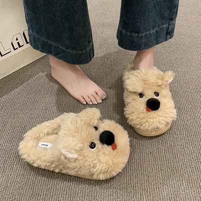 Women's Cute Cartoon Plush Slippers - Warm and Warm Countertop Cotton Winter Home Slippers Girls Sweet Thick Bottom Plush Casual Indoor Shoes