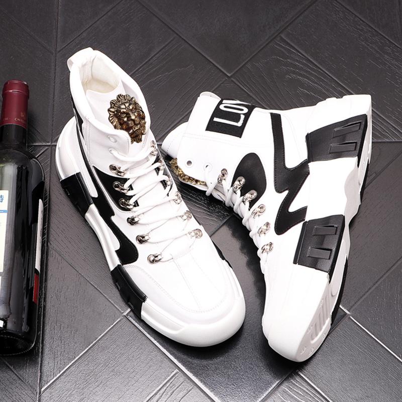 Mote Herre fritidssko designer svarte herresko brødsko herre høy topp vakre ankelstøvletter treningssko Zapatos Hombre A6