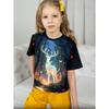 Summer T-shirt for Girls Cute Cat Print Tops Fashion Comfort Round Neck Short-sleeved Outdoors Quick-drying Children's Clothing