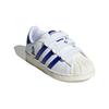 Adidas Originals Superstar Casual Comfortable Slip-Resistant Durable Low-Top Kids Skate Shoes Kids Sneakers White Blue IE8249