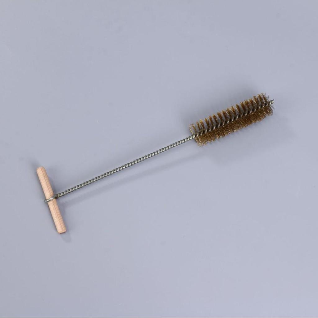 Wood Handle Copper Wire Pipe Brush - Rust Removal, Polishing, Deburring Steel Wire Brush
