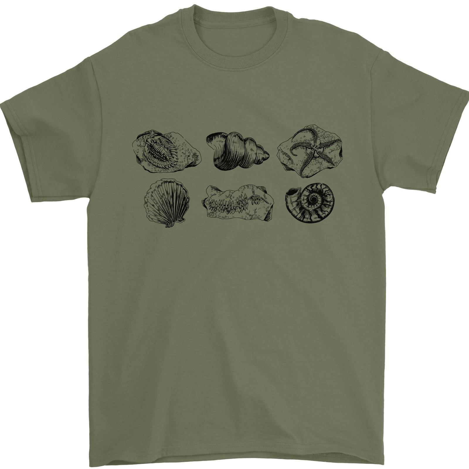 Fossil Set Palaeontologist Palaeontology Mens T-Shirt 100% Cotton 3XL
