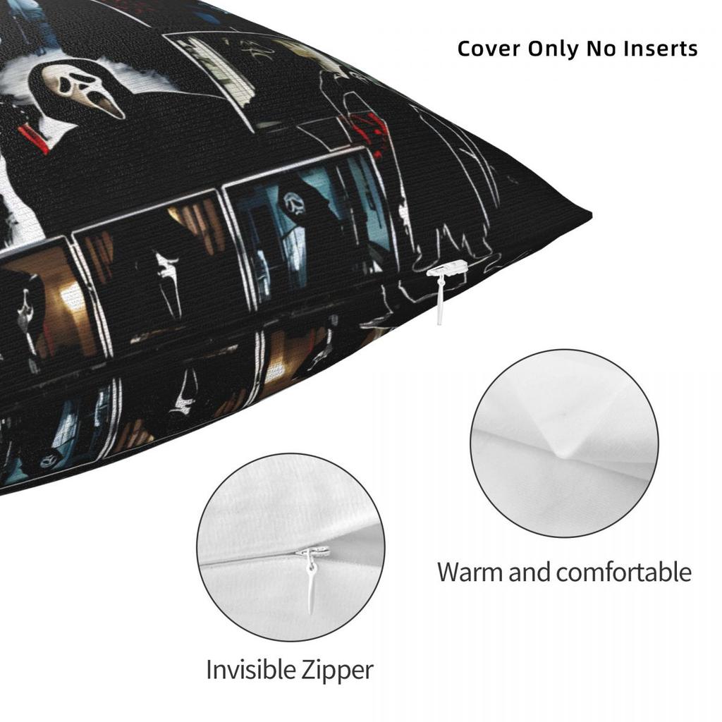 Federe Cuscino Film Horror Urla Ghostface Stampa Prodotto Copricuscino Coperta Cuscino da Arredo Sedia Quadrato Multitaglia