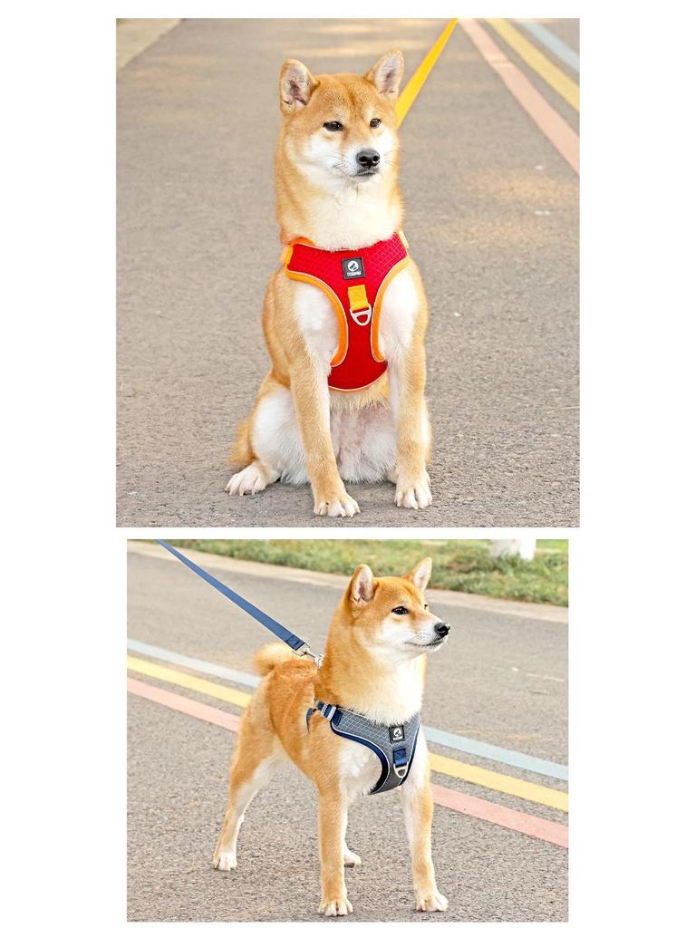 Adjustable Reflective Shiba Inu & Corgi Harness: Anti-Pull Leash Vest for Medium to Large Dogs