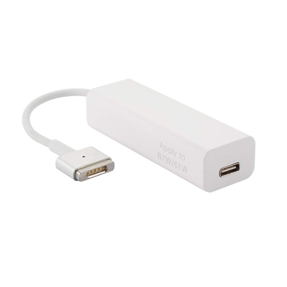 Type-C To 45W Compatible with MagSafe 2 T-Tip Charging Adapter Converter Support 87W/61W Power Adapter