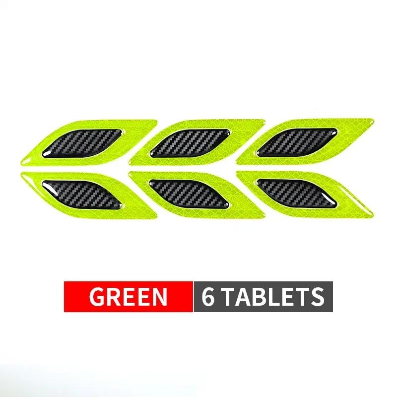 Car Reflective StripsNew 6Pcs Carbon Fiber Car Sticker Truck  Motors Anti-Scratch Safety Warning Stickers