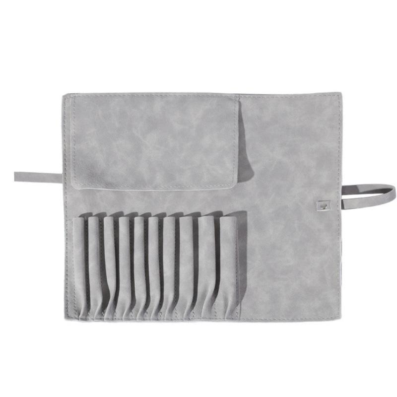 Makeup Brush Storage Bag Jack Deerskin Fleece Roll Bag 14 Pcs 12 Pcs 10 Pcs Makeup Brush Storage Bag For deerskin velvet makeup brush storage bag