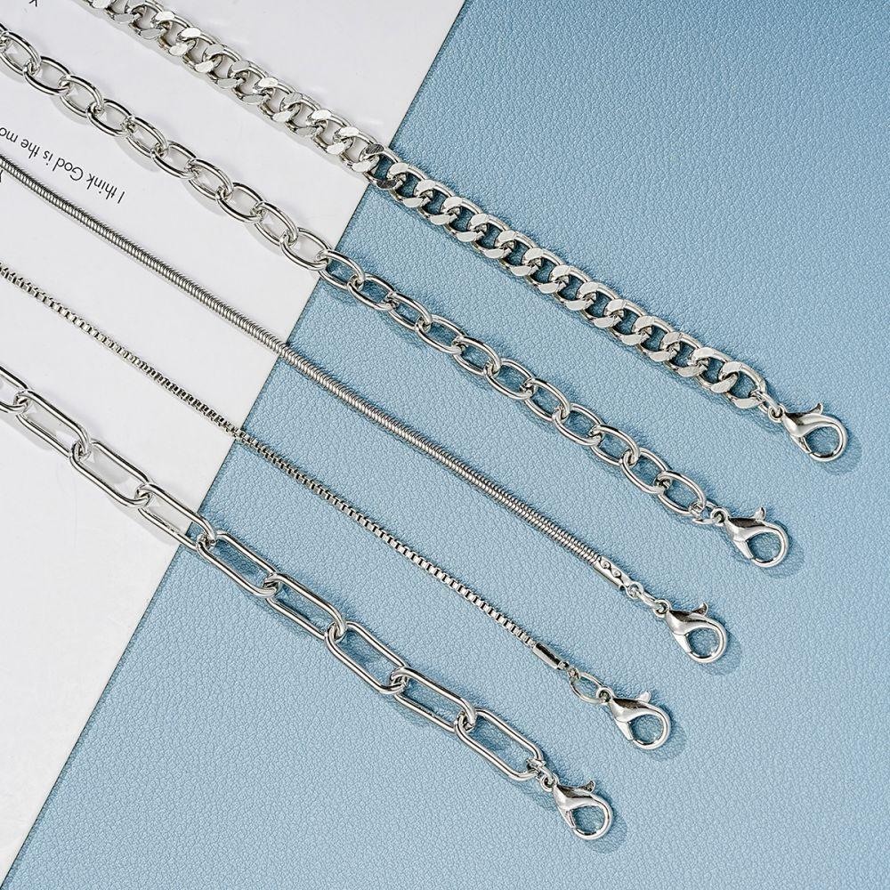 5 Teile/satz Mode Silber Armband Set Multilayer Metall Kette Armbänder für Frauen Schmuck Zubehör