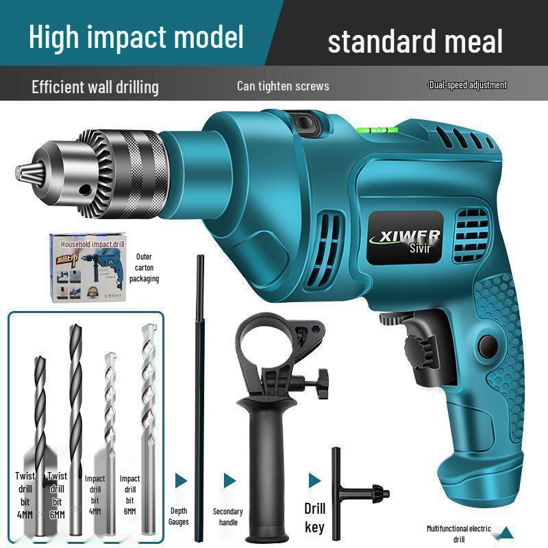

Electric Handheld Drill Power Tool Set - Household & Hammer Drill Machine